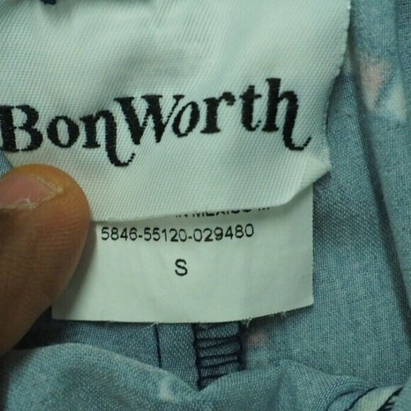 Bon Worth Capri Crop Pants Women Small High-rise Blue Red Lighthouse Nautical - Picture 2 of 4